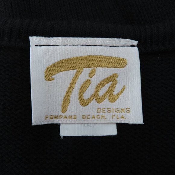 Tia Designs Womens Medium Sock Hop 1950s Embroidered Button Cardigan Sweater VTG - Picture 7 of 10